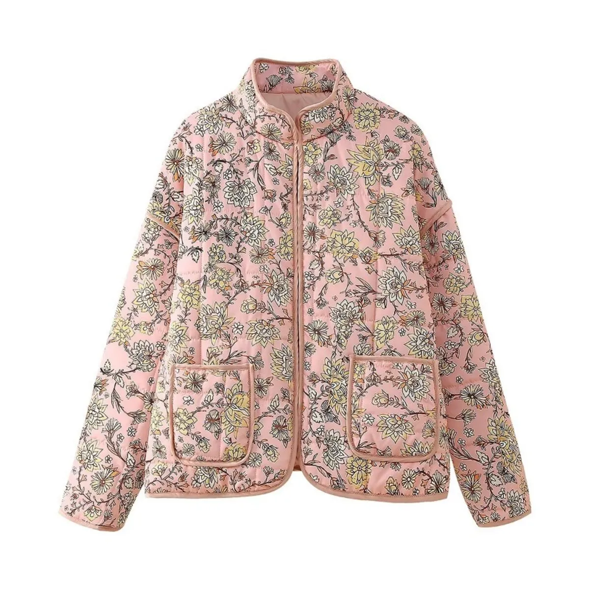 GIOIO - Chaqueta Mujer Acolchada Urbana Flor Entallada Ligera Diario​