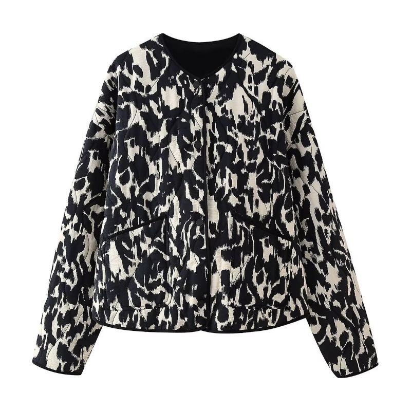 GIOIO - Chaqueta Mujer Algodón Estampado Fauna Entallada Urbana Moderna​