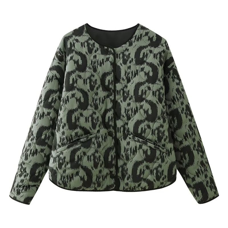 GIOIO - Chaqueta Mujer Algodón Estampado Fauna Entallada Urbana Moderna​