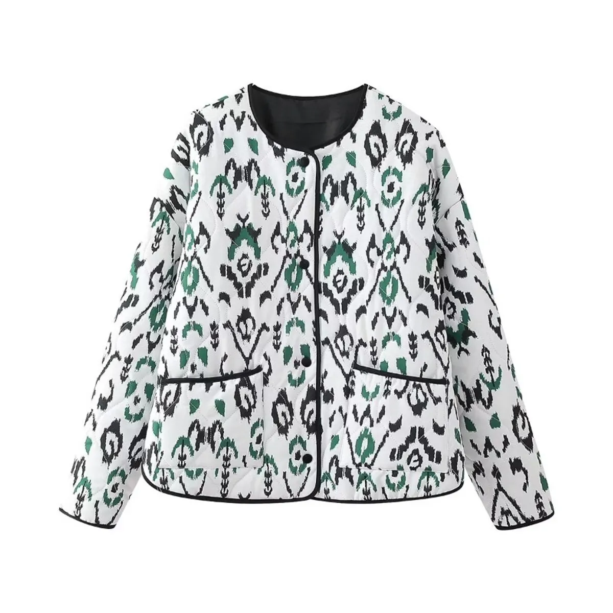 GIOIO - Chaqueta Mujer Algodón Estampado Fauna Entallada Urbana Moderna​