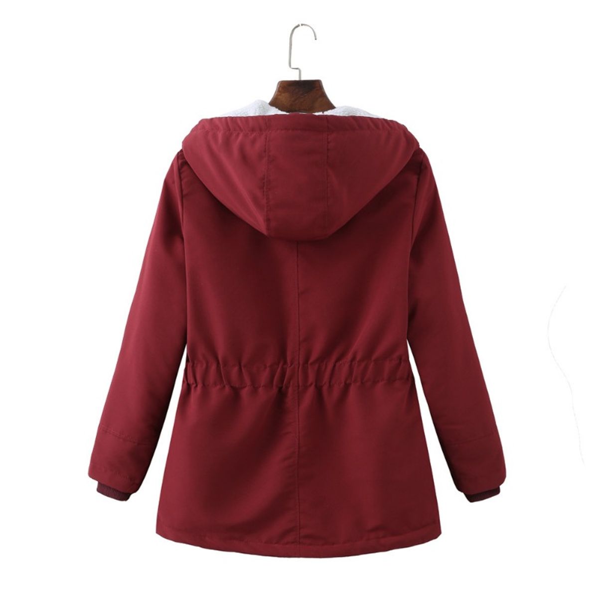 GIOIO - Parka Mujer Ecopiel Corderito Capucha Entallada Calor Verificado​