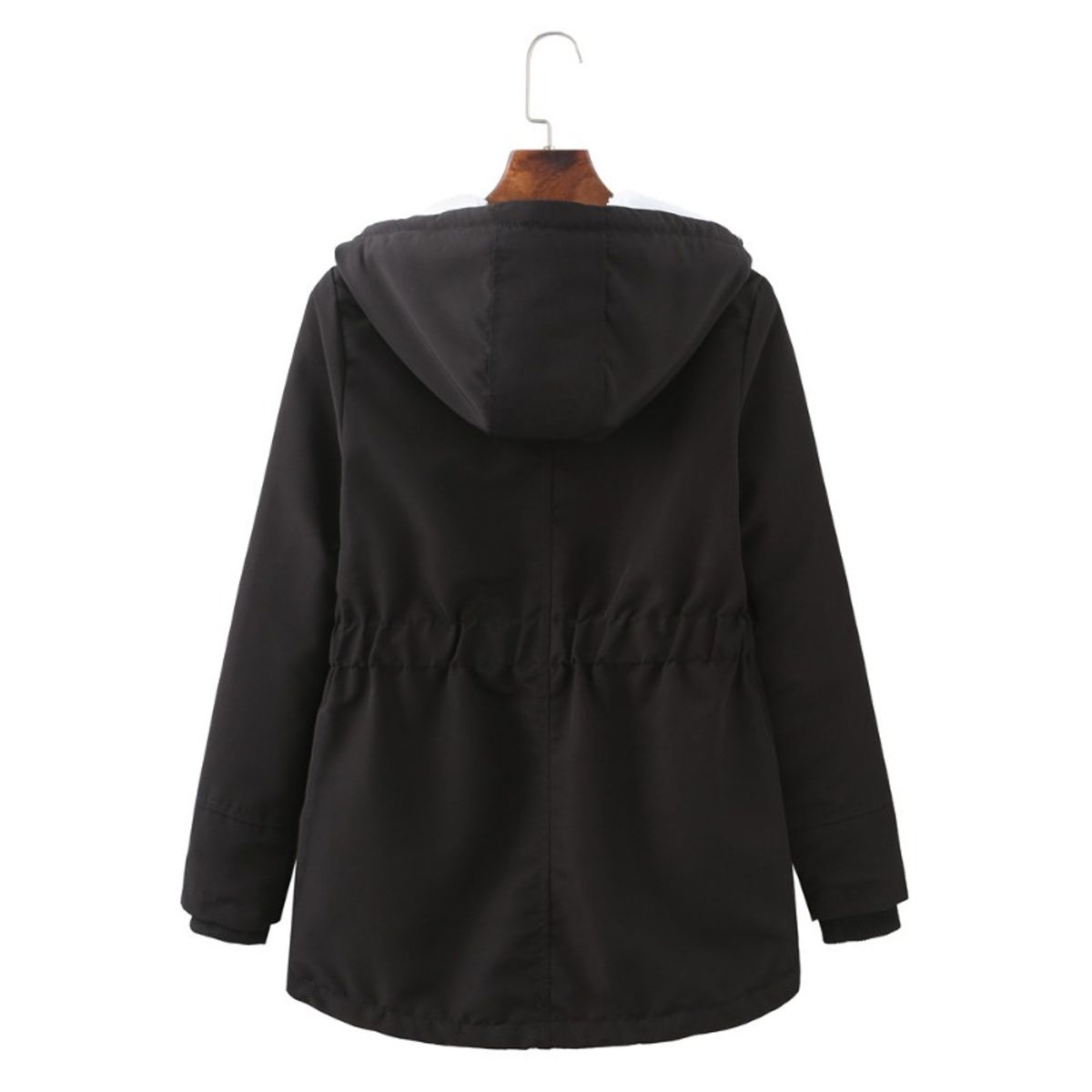 GIOIO - Parka Mujer Ecopiel Corderito Capucha Entallada Calor Verificado​