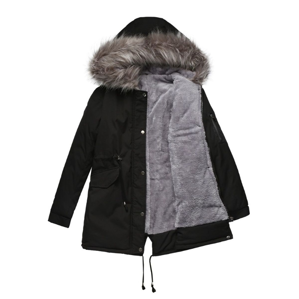 GIOIO - Parka Mujer Medio Largo Térmica Capucha Gruesa Calor Garantizado