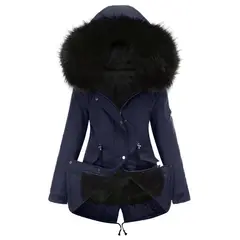GIOIO - Parka Mujer Medio Largo Térmica Capucha Gruesa Calor Garantizado