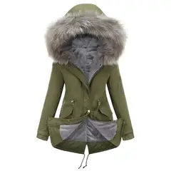 GIOIO - Parka Mujer Medio Largo Térmica Capucha Gruesa Calor Garantizado