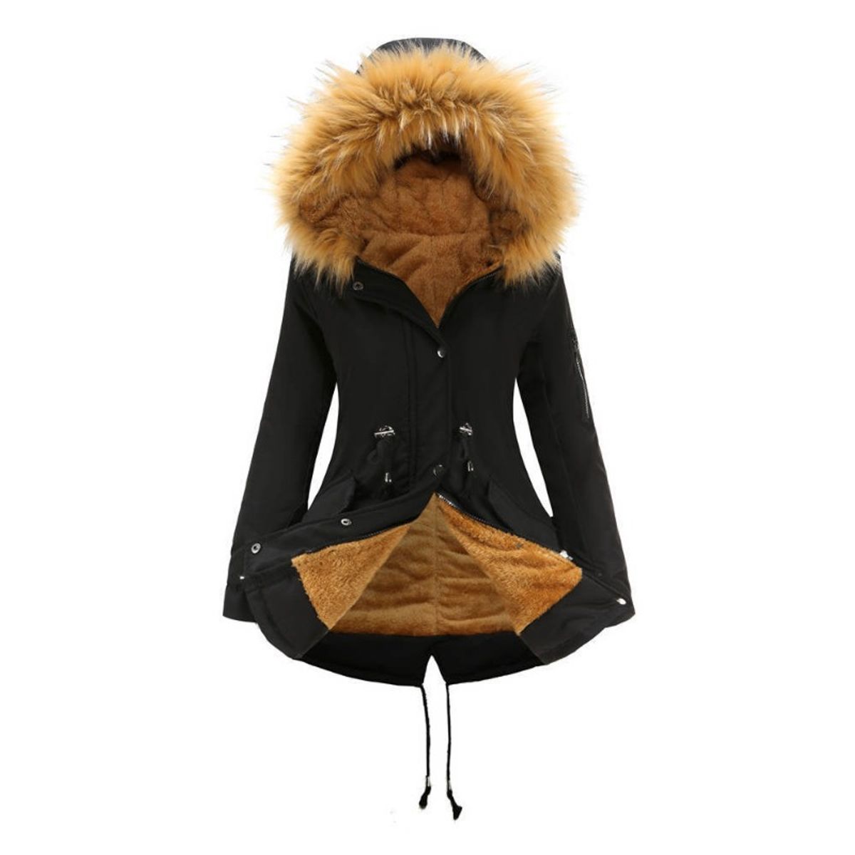 GIOIO - Parka Mujer Medio Largo Térmica Capucha Gruesa Calor Garantizado