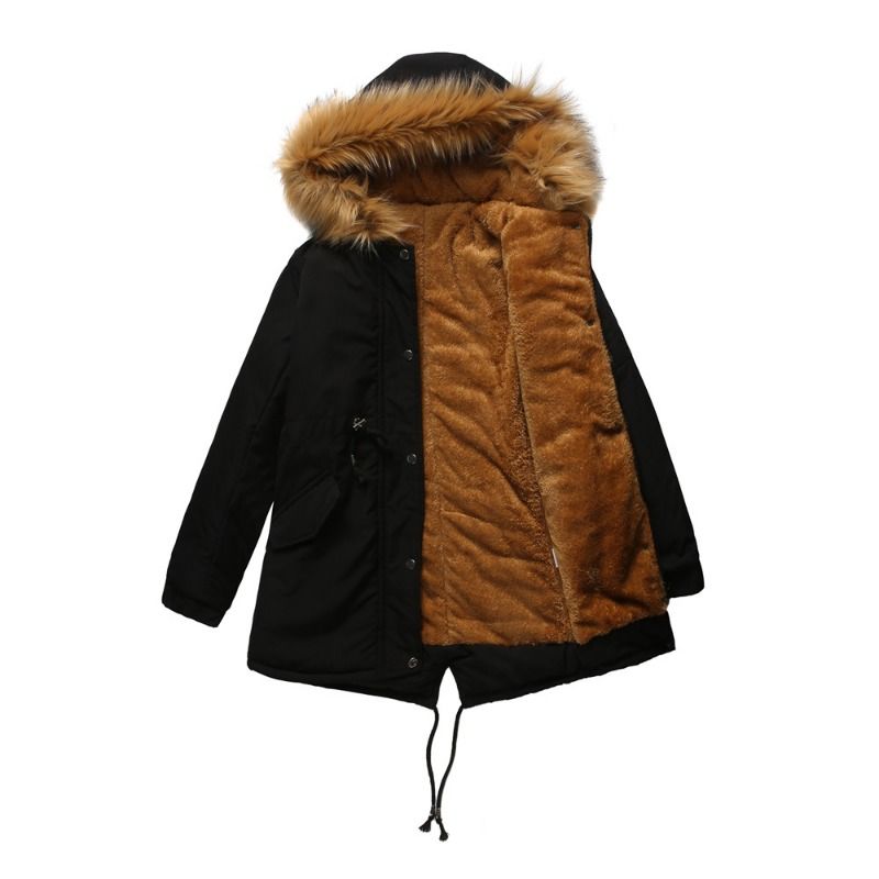 GIOIO - Parka Mujer Medio Largo Térmica Capucha Gruesa Calor Garantizado