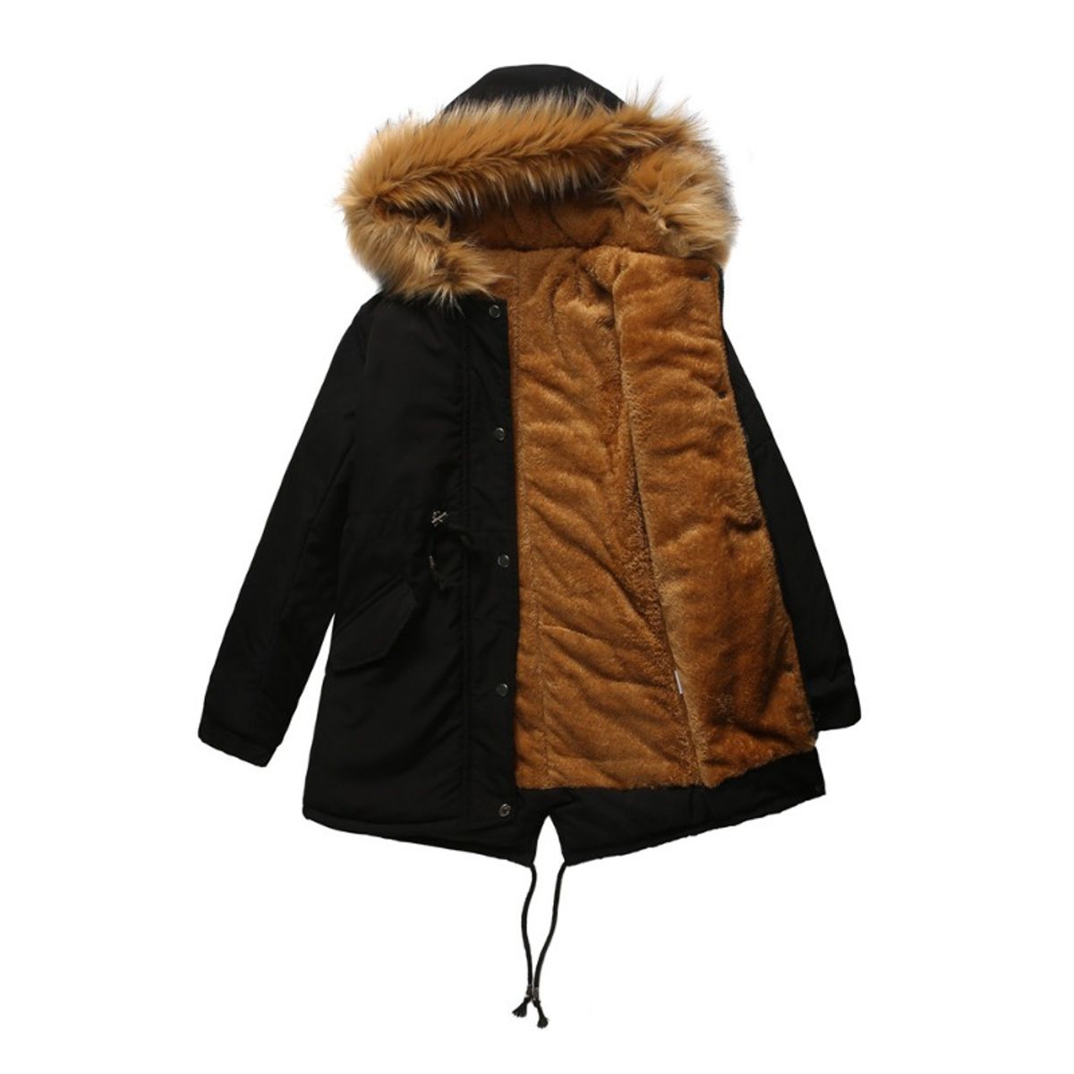 GIOIO - Parka Mujer Medio Largo Térmica Capucha Gruesa Calor Garantizado