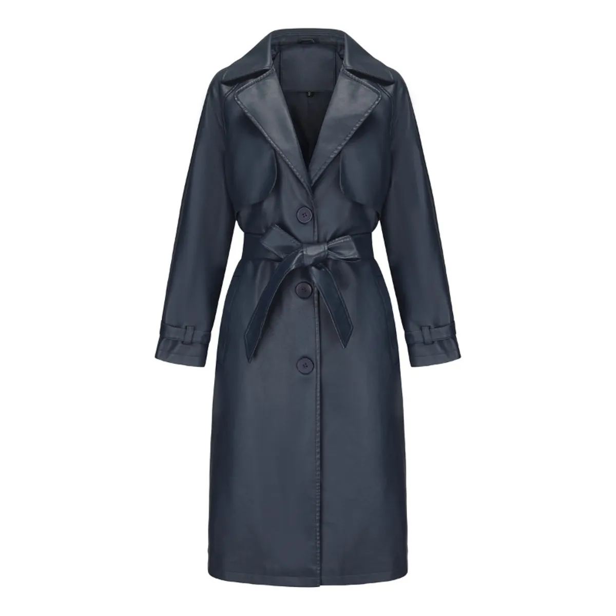 GIOIO - Gabardina Mujer Sintético Largo Cinturón Clásico Fluido Moderno​