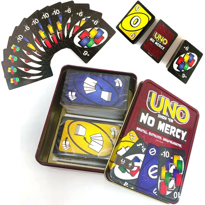 GENERICO - UNO NO MERCY Juego de cartas caja metal