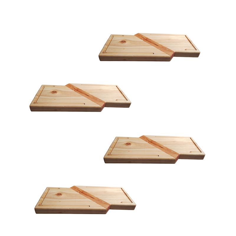 GENERICO - 4 Tablas Picoteo Madera 2 En 1 Para Servir Variedades 60 Cm