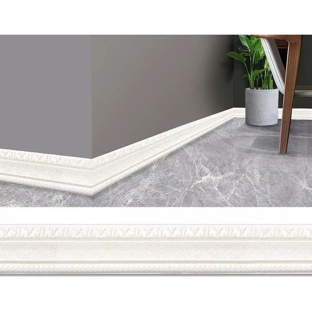 GENERICO - 5 Rollos Guardapolvo Moldura, Cornisa O Zócalo Adhesivo