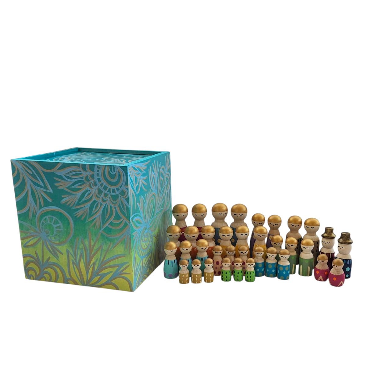 CREA TALLER - Famores + caja personas de madera 36 unidades