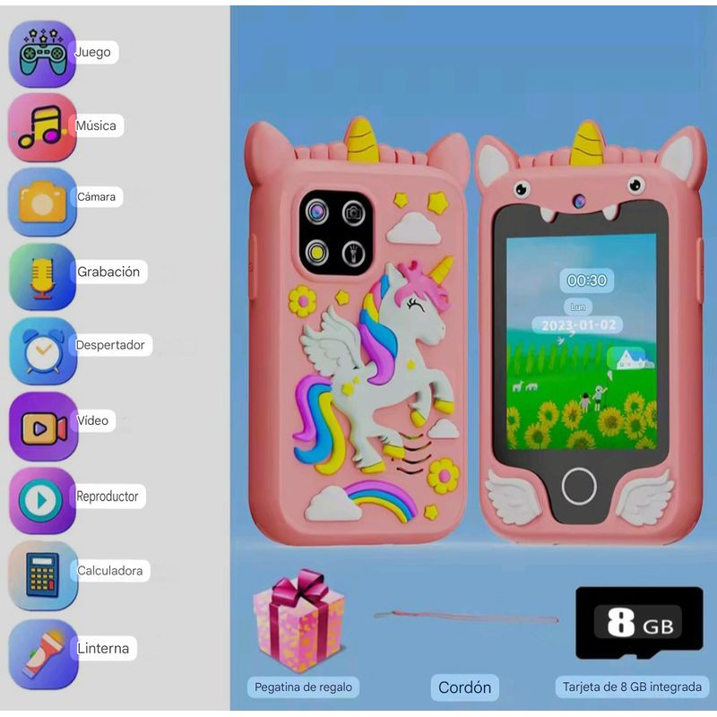 GENERICO - Teléfono inteligente para niños rosado 00220RS