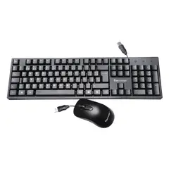 TECMASTER - Kit De Mouse Y Teclado Alambrico Tm-100511 Color Del Teclado Negro