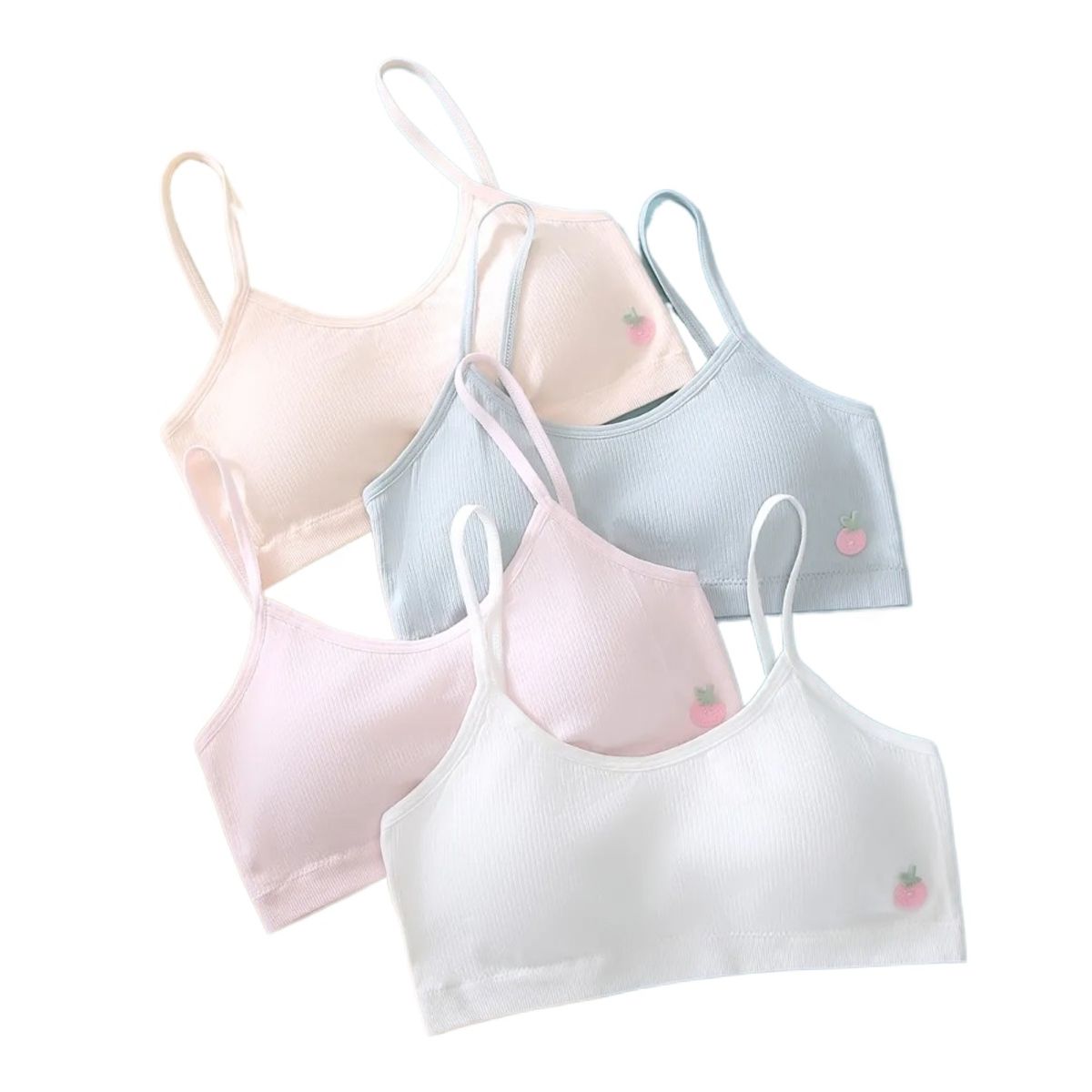 GIOIO - Sujetador Ligero Con Relleno Camisola Para Niña Pack De 4