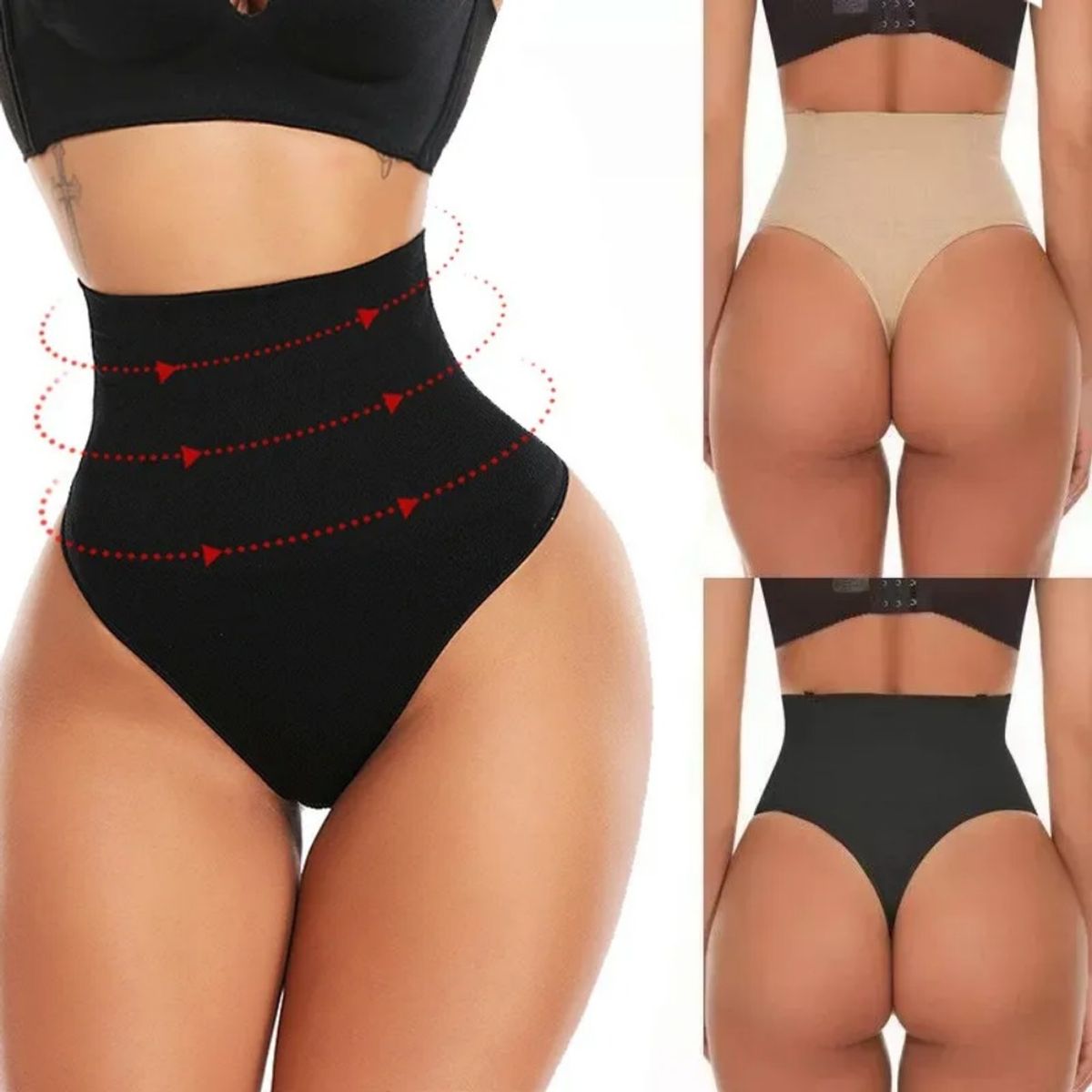 GIOIO - 2 pcs Faja Reductora Abdomen Moldeadora Tanga Cómoda