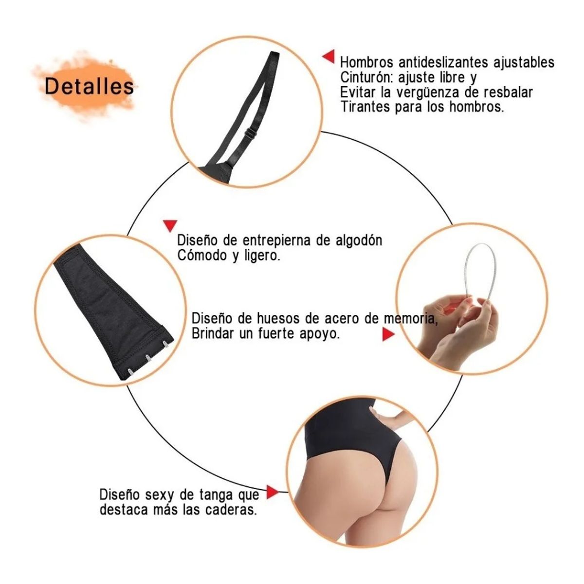 GIOIO - Faja Mujer Body Bralette Levanta Pompa Moldeadora