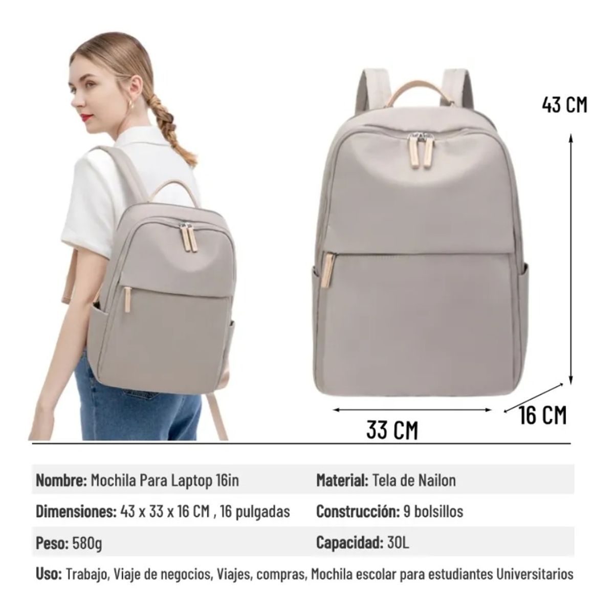 GIOIO - Mochila Para Laptop Mujermochila De Viaje Para Laptop