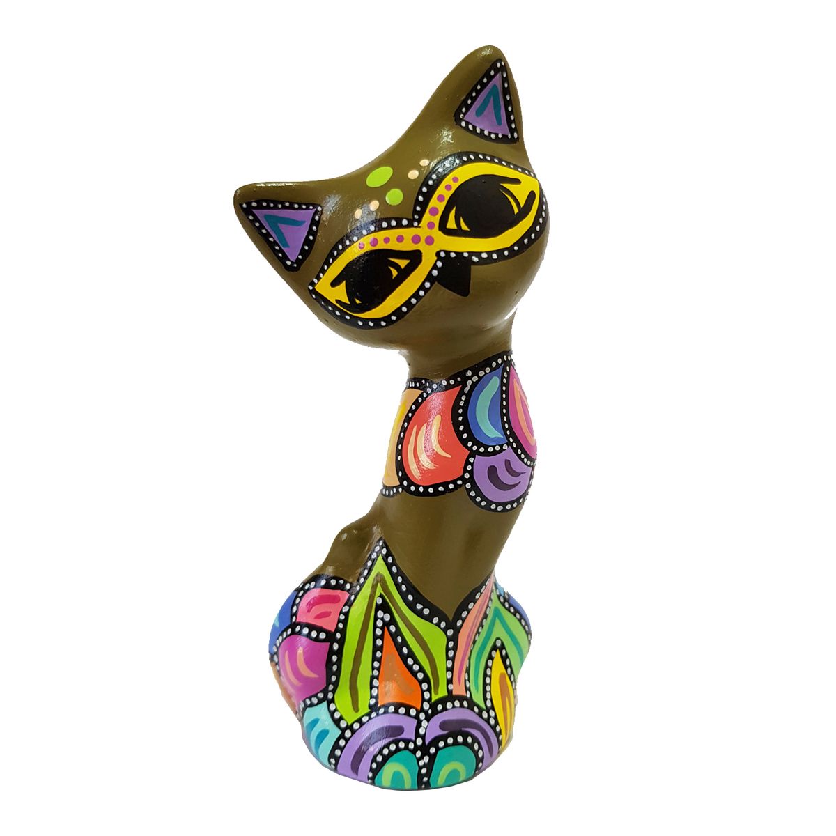 CREA TALLER - Gato decorativo de cerámica 15cm