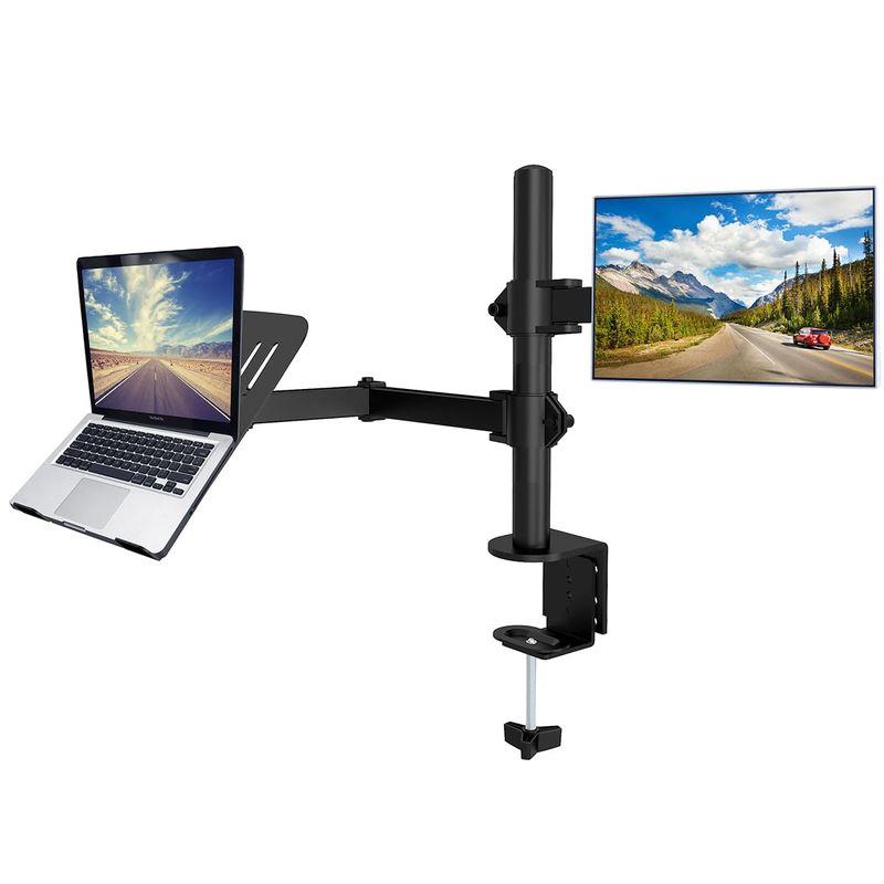 GENERICO - Soporte Monitor Y Notebook Brazo Articulado Escritorio Gamer
