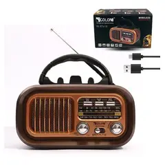 GENERICO - Radio Vintage Solar Recargable USB