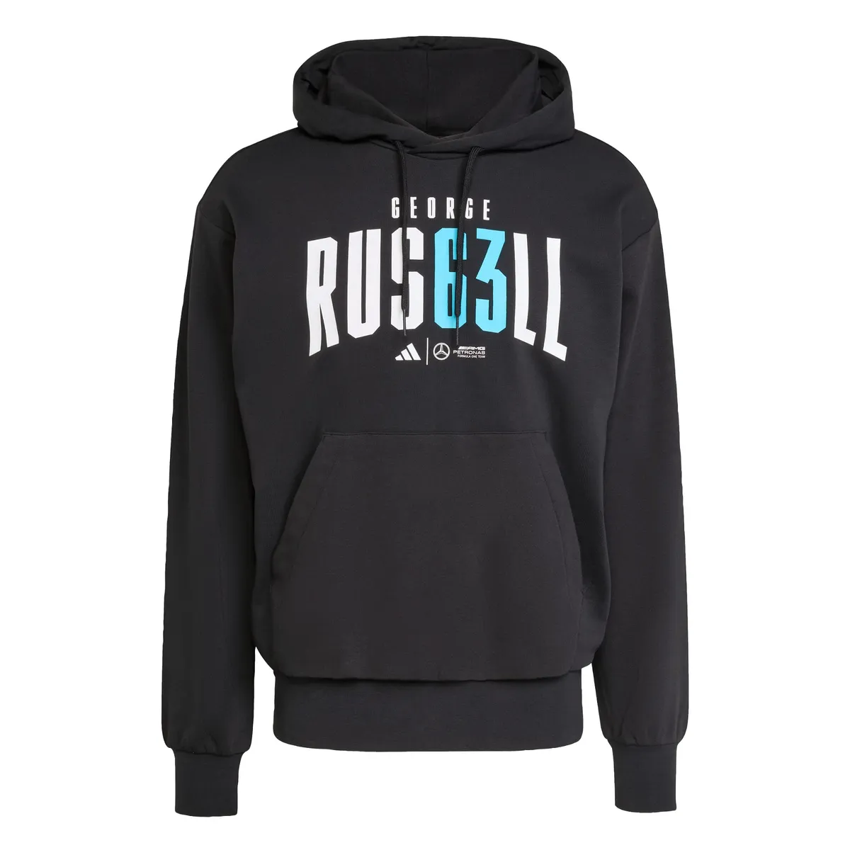 ADIDAS - Polerón con capucha George Russell de la escudería de Fórmula Uno Mercedes - AMG Petronas