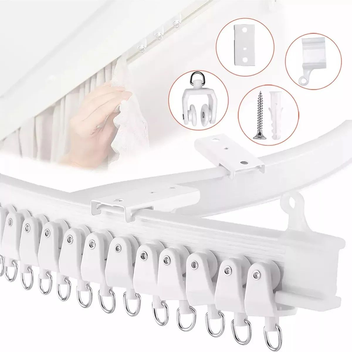 KUANGYE - Rieles Para Cortina De Techo Riel De Techo Soporte 3 Metros