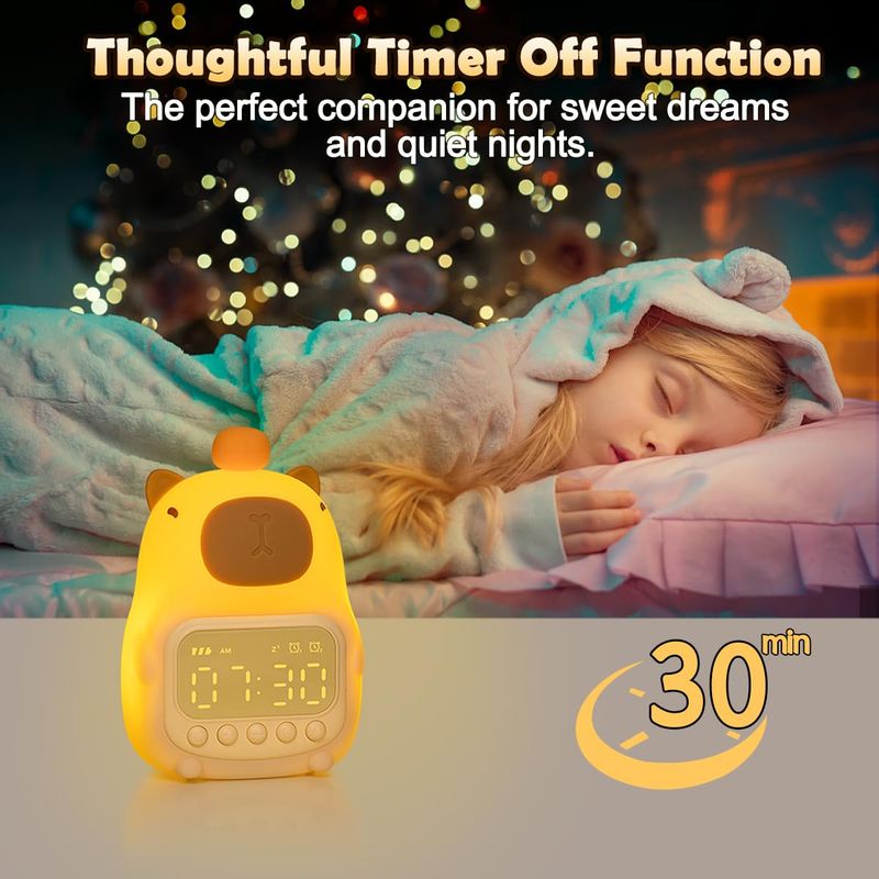 GENERICO - Lampara Noche Capibara Reloj Sensorial Tactil Mesa Capybara