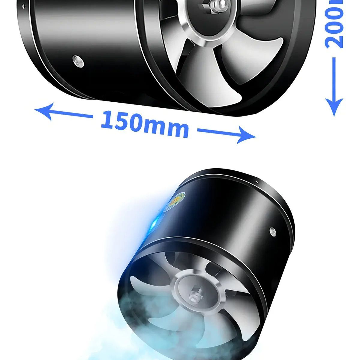 KUANGYE - Extractor De Aire Para Campanas Ductos Quinchos 8pulgadas