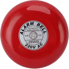 KUANGYE - Timbre Campana 10p 220vac Alarma Metal Rojo Escuela Incendio