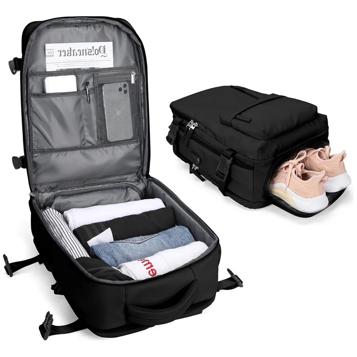 EINICIO - Mochila Viaje Genérica Large Travel Backpac Diseño Lisa 40L