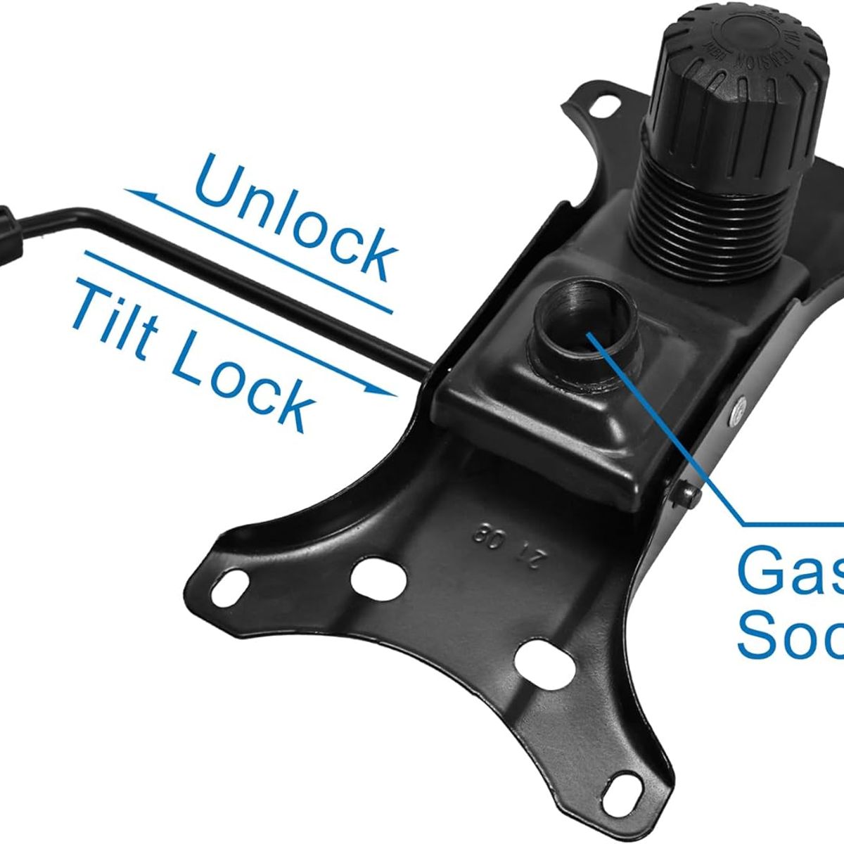 KUANGYE - Repuesto Para Silla Gamer, Mecanismo Plato Con Palanca 16 X 26 Cm