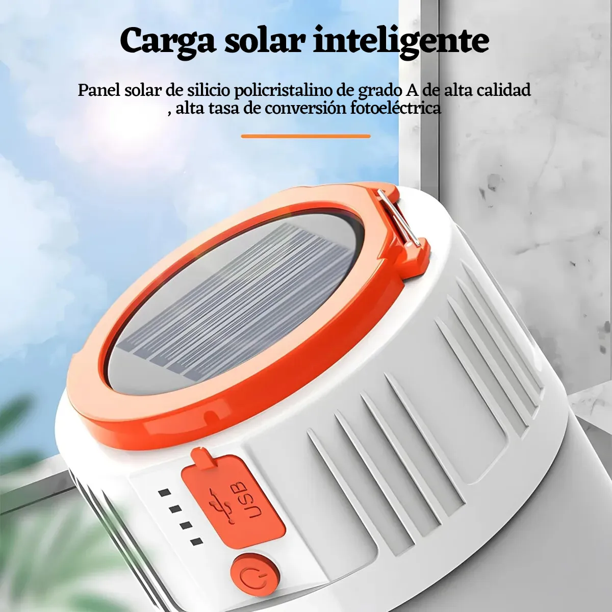 GENERICO - Lámpara De Camping 5000 MAh Luz De USB Recargable Solar