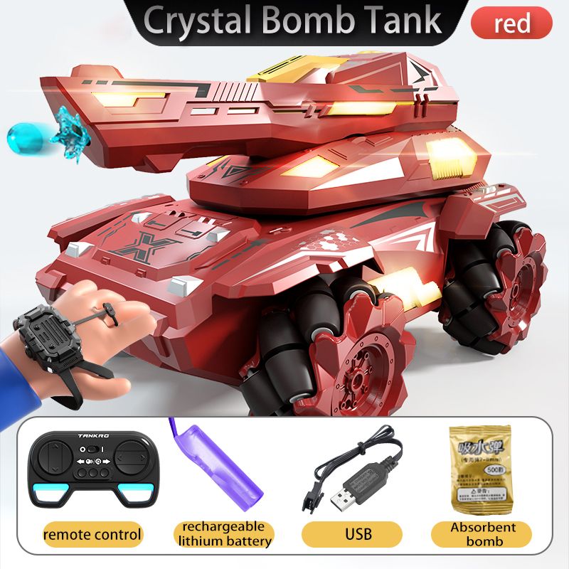 DANWEILE - Tanque de juguete con control remoto por gestos de 24 G Rojo