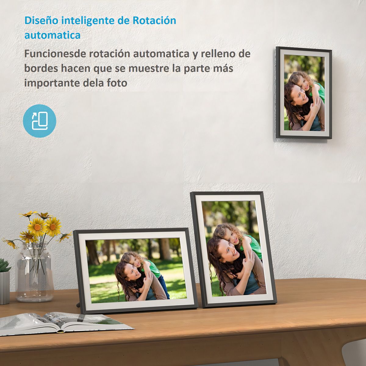 U BUY - Marco De Foto Digital Inteligente 10 Con Parlante Y App