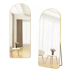 U BUY - Espejo De Suelo Ovalado Con Soporte Dorado De Lujo 160x50cm