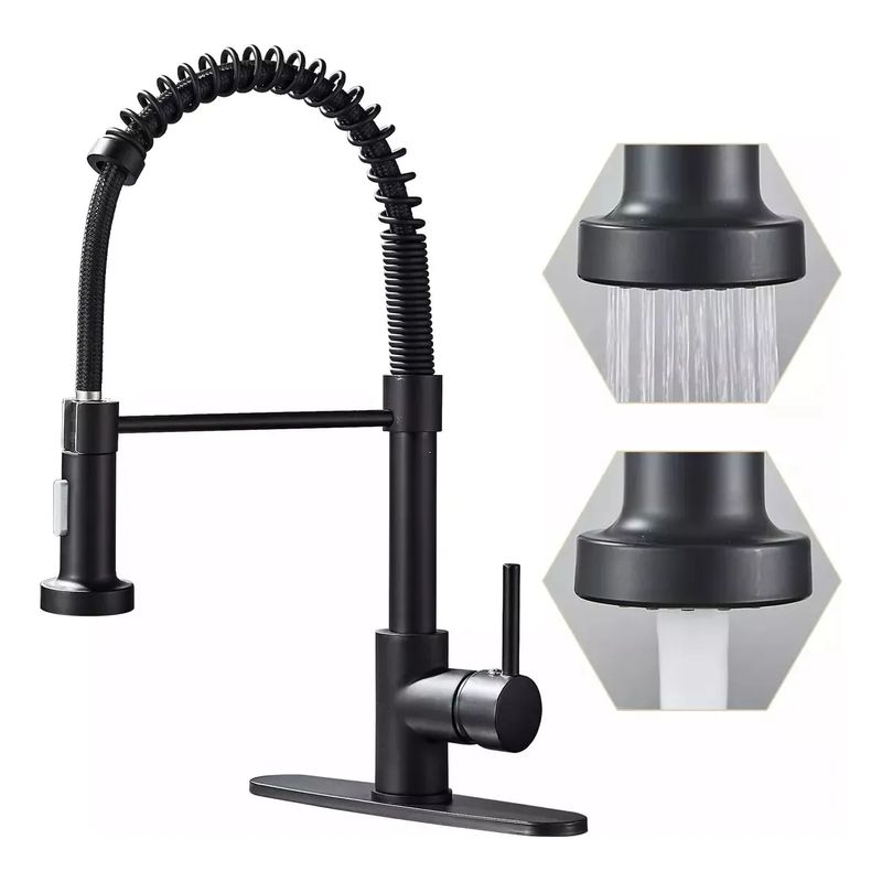 GENERICO - Grifo Monomando Fregadero Llave Mezcladora Para Cocina Negro