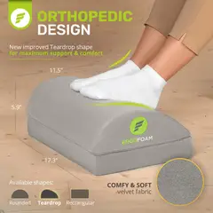 GENERICO - Apoya Pies ErgoFoam Small Gris Teardrop Ergonómico