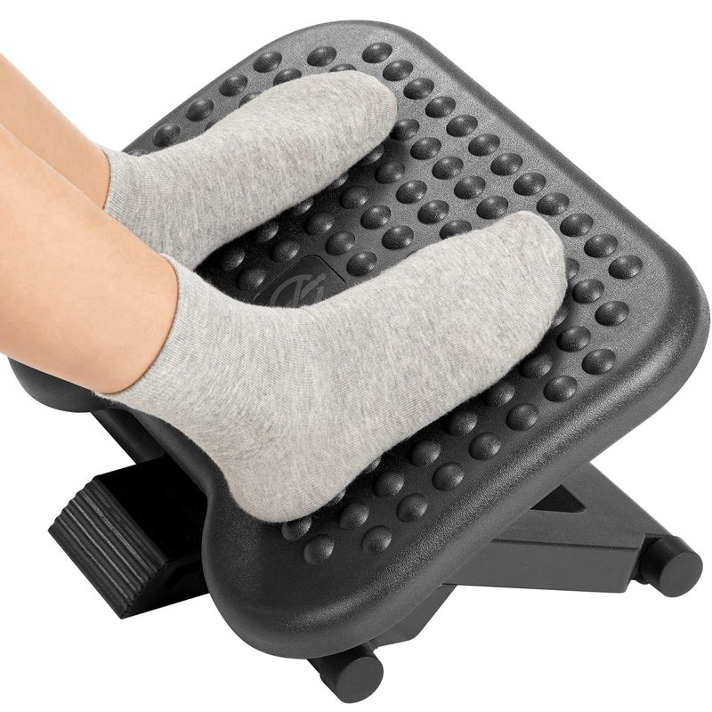 GENERICO - Descansa Pies HUANUO Ergonómico Negro Base Antideslizante