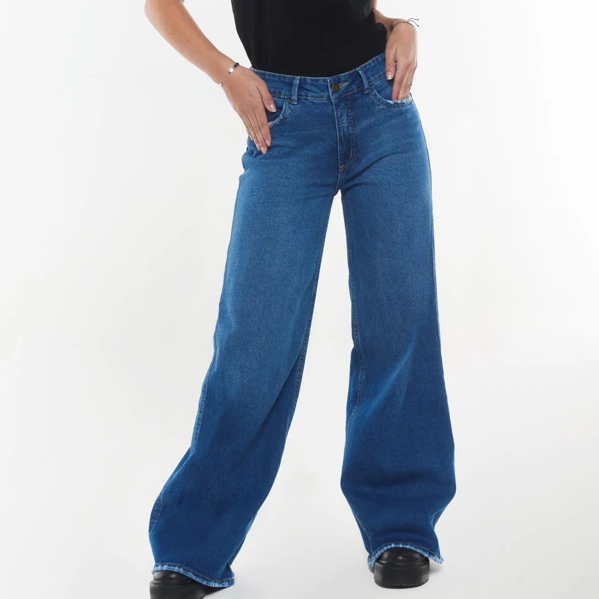 EFESIS - JEANS SELENA PALAZZO PINZA EN TRASERO EFESIS - Azul