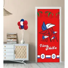 GENERICO - FUNDA DESMONTABLE PARA PUERTAS DISEÑO FIESTAS PATRIAS ROJO MP