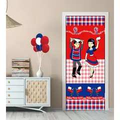 GENERICO - FUNDA DESMONTABLE PARA PUERTAS DISEÑO FIESTAS PATRIAS BAILE MP