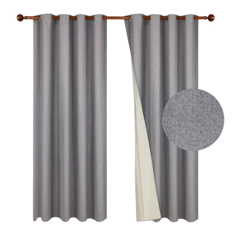 GENERICO - PACK DE CORTINAS BLACKOUT DE LINO GRIS