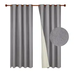 GENERICO - PACK DE CORTINAS BLACKOUT DE LINO GRIS
