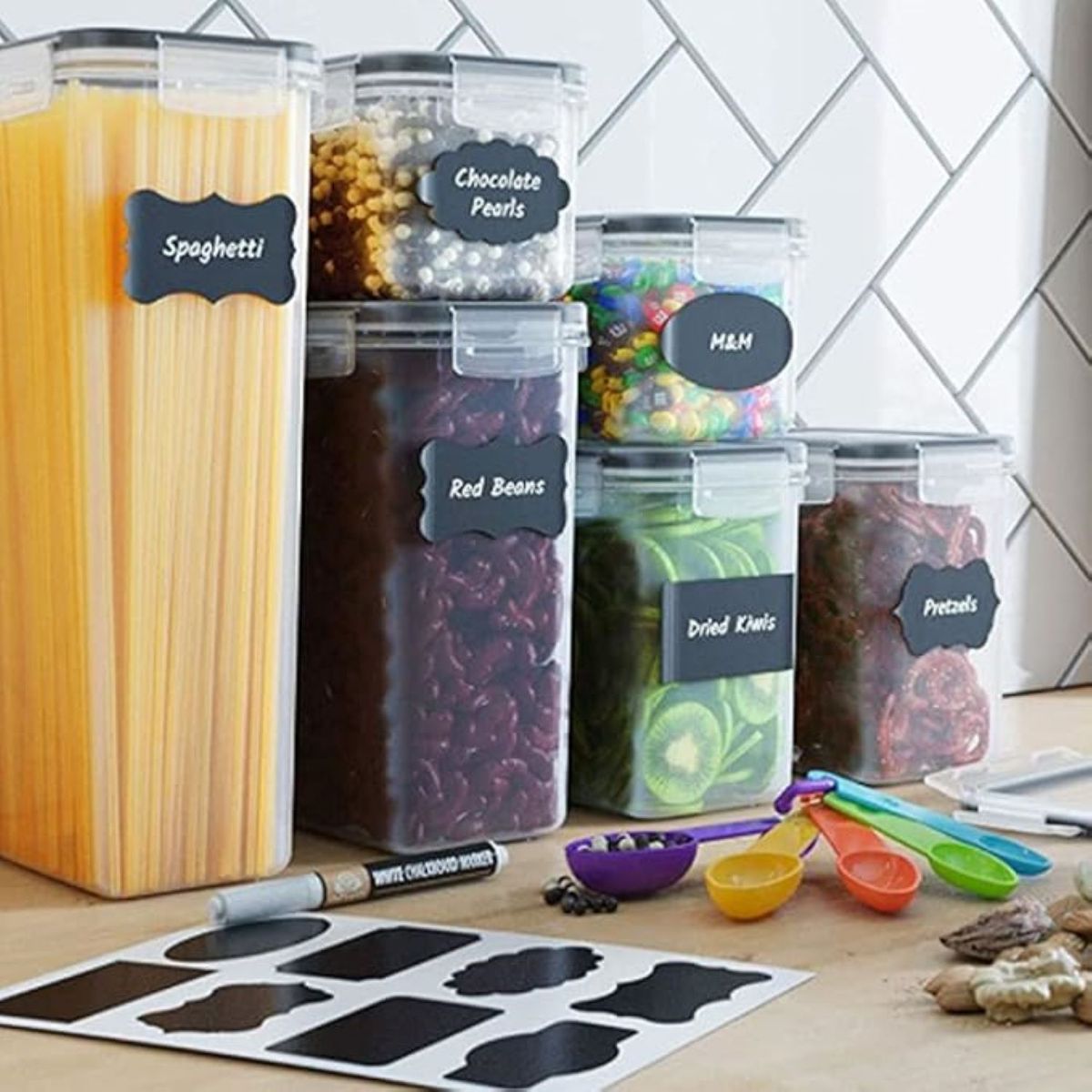 GENERICO - RECIPIENTES HERMÉTICOS PARA ALMACENAR ALIMENTOS SET DE 07 MP