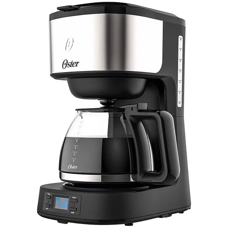 OSTER - Cafetera Automatica Oster Marca Estadounidense Color Negro plateado