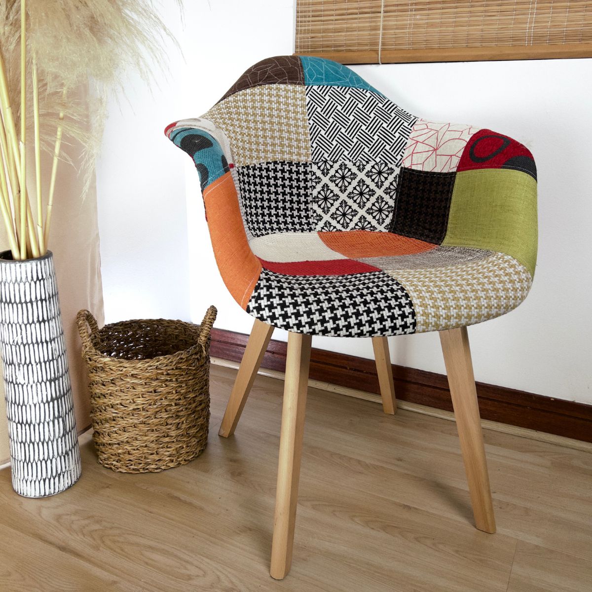 PANDALINO - Butaca Patchwork Naranja - Comodidad y Estilo Vanguardista