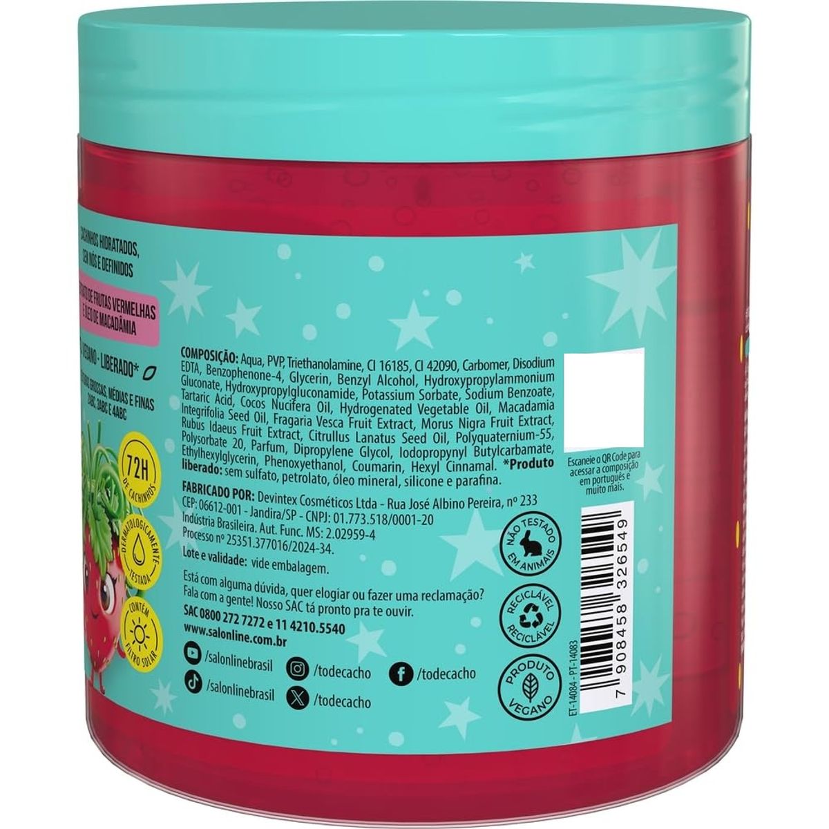 SALON LINE - GEL DESENREDANTE KIDS MORANGO 550 G SALON LINE