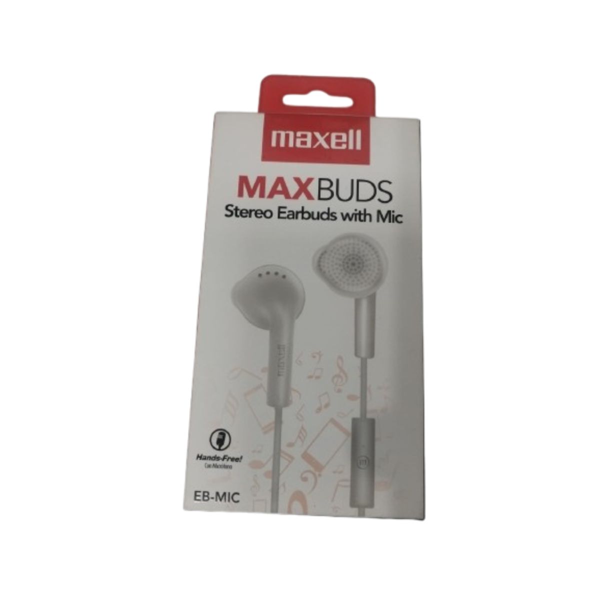 MAXELL - AUDIFONOS MANOS LIBRES MAXELL MAXBUDS EB-MIC  BLANCO